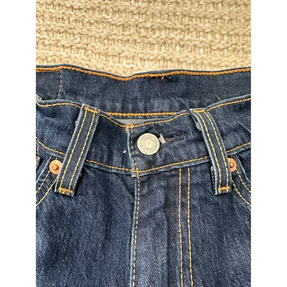 Levi 505 Mens Jeans Regular Fit Straight Leg Dark Wash Blue Denim Pants 30x31‎